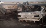 دو کشته بر اثر برخورد خودروهای سوختبر در محور میناب-جاسک دو کشته بر اثر برخورد خودروهای سوختبر در محور میناب-جاسک