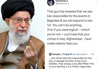 رهبر معظم انقلاب درباره اظهارات ترامپ: باز آن جناب توییت کرده که ما این را از چشم ایران می‌بینیم و پاسخ خواهیم داد؛ غلط می‌کنید / اگر ایران بخواهد با کشوری مبارزه کند، صریح این کار را می‌کند