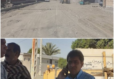 مرمت و بازسازی خیابان شفا توسط شهرداری کهنوج