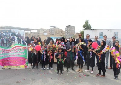 مراسم استقبال از دانش آموزان قهرمان کهنوجی